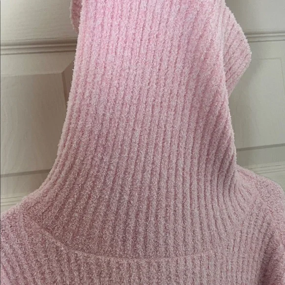 Elegant Pink Cowl Neck Sweater Dress - Picture 14 of 14